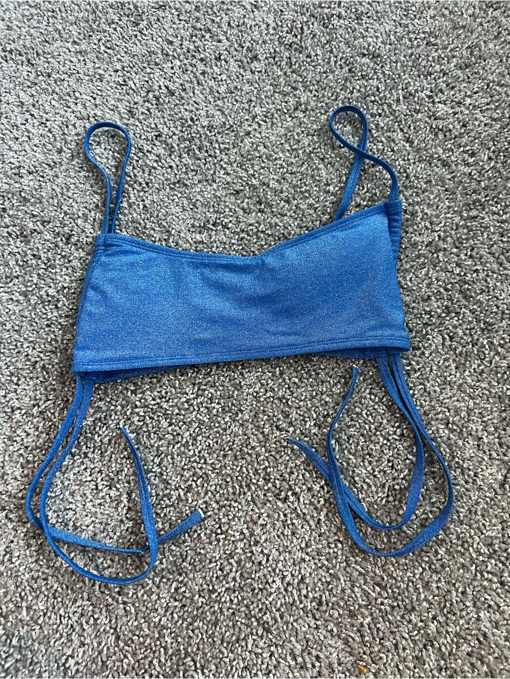 No Boundaries Shimmery Blue Women’s Bikini Top